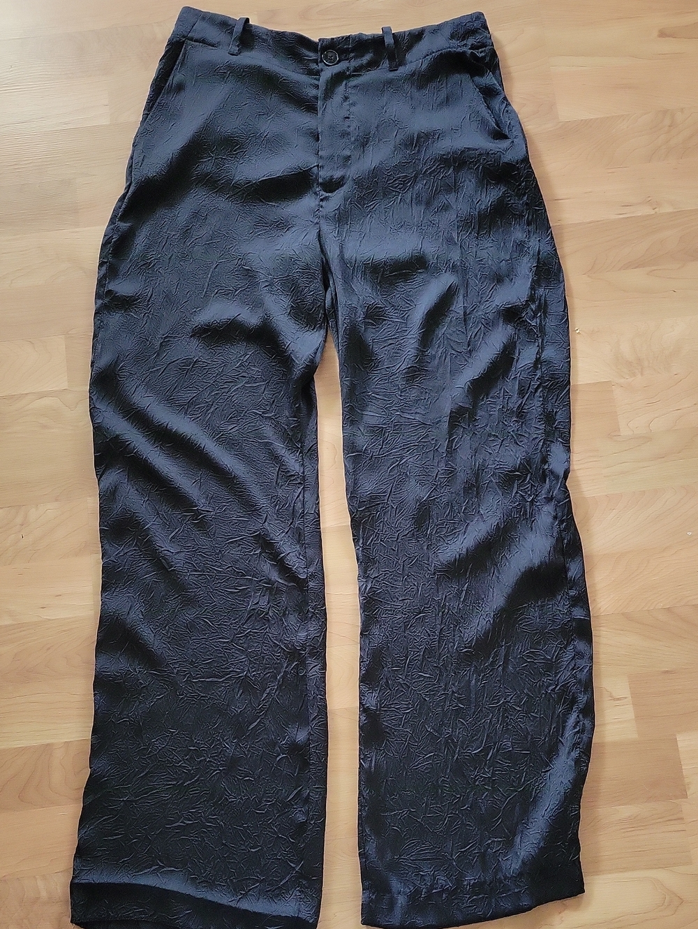 Zara  Black Textured Dress Pants High Waist MEDIUM